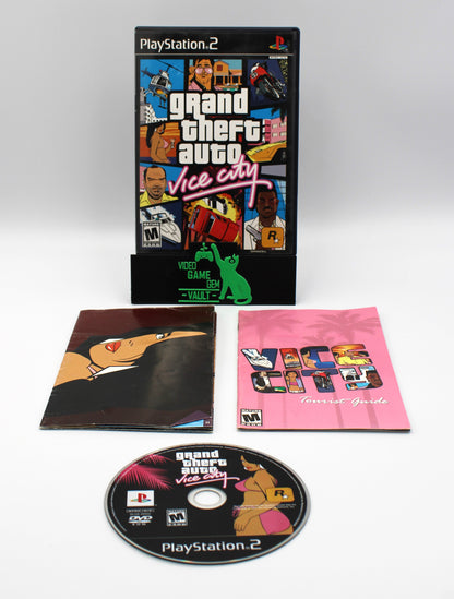 Grand Theft Auto: Vice City (PlayStation 2, PS2, 2002) CIB + Manual/Map! Black Label