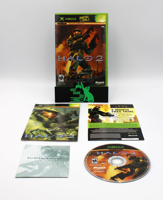 Halo 2 (Microsoft Xbox, 2004) CIB + Inserts [Black Label] 