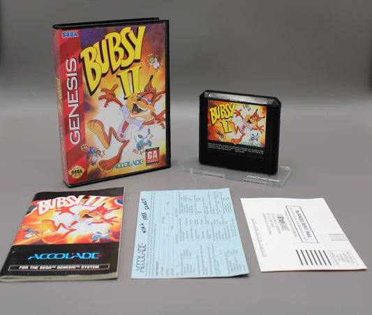 Bubsy II 2 (Sega Genesis, 1994) CIB, Complete W/Manual!