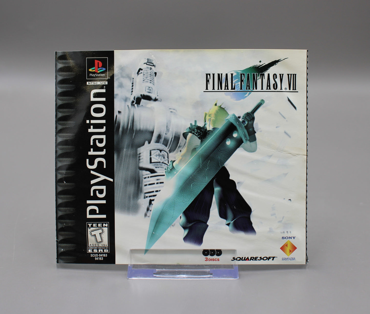 Final Fantasy VII 7 (PlayStation 1, PS1, 1997) Misprint, Black Label! CIB