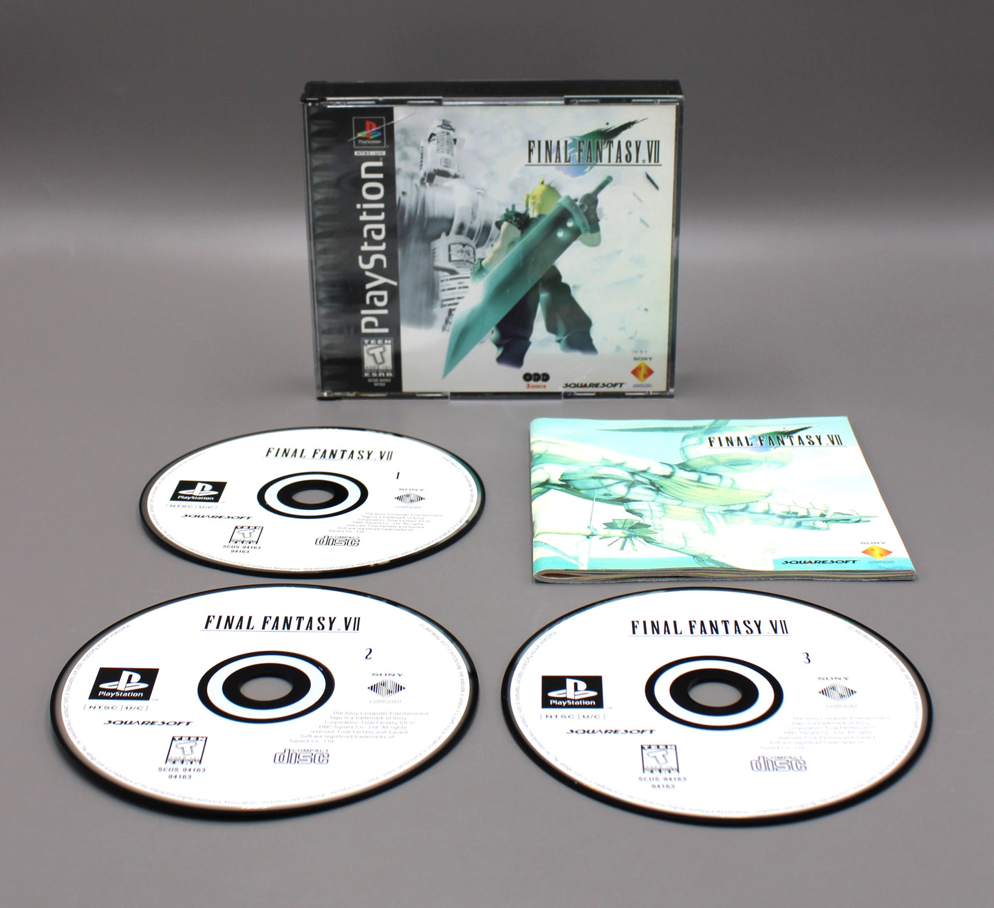 Final Fantasy VII 7 Misprint (PlayStation 1, PS1, 1997) CIB, Black Label!