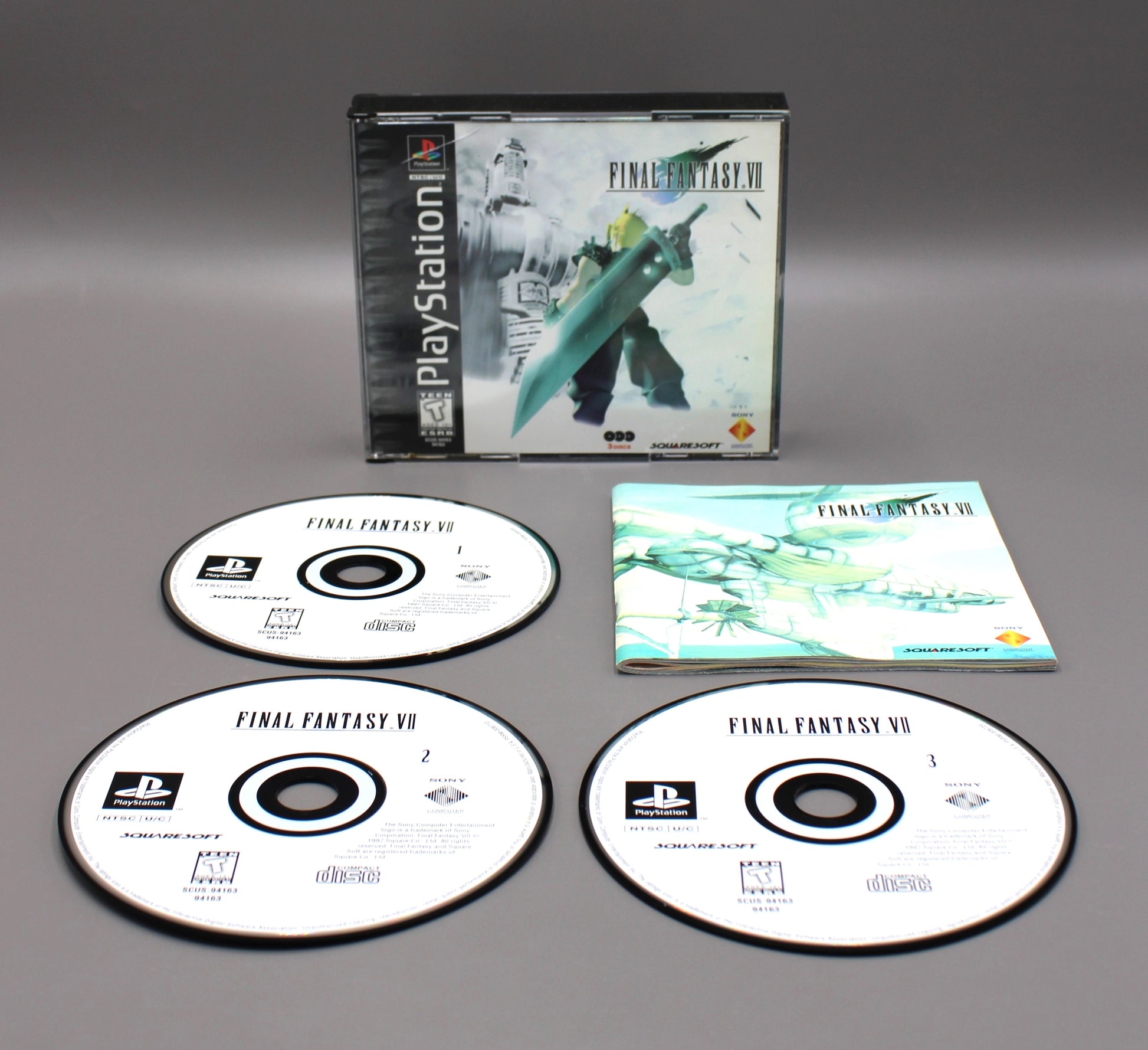 Final Fantasy VII 7 Misprint (PlayStation 1, PS1, 1997) CIB, Black Label!