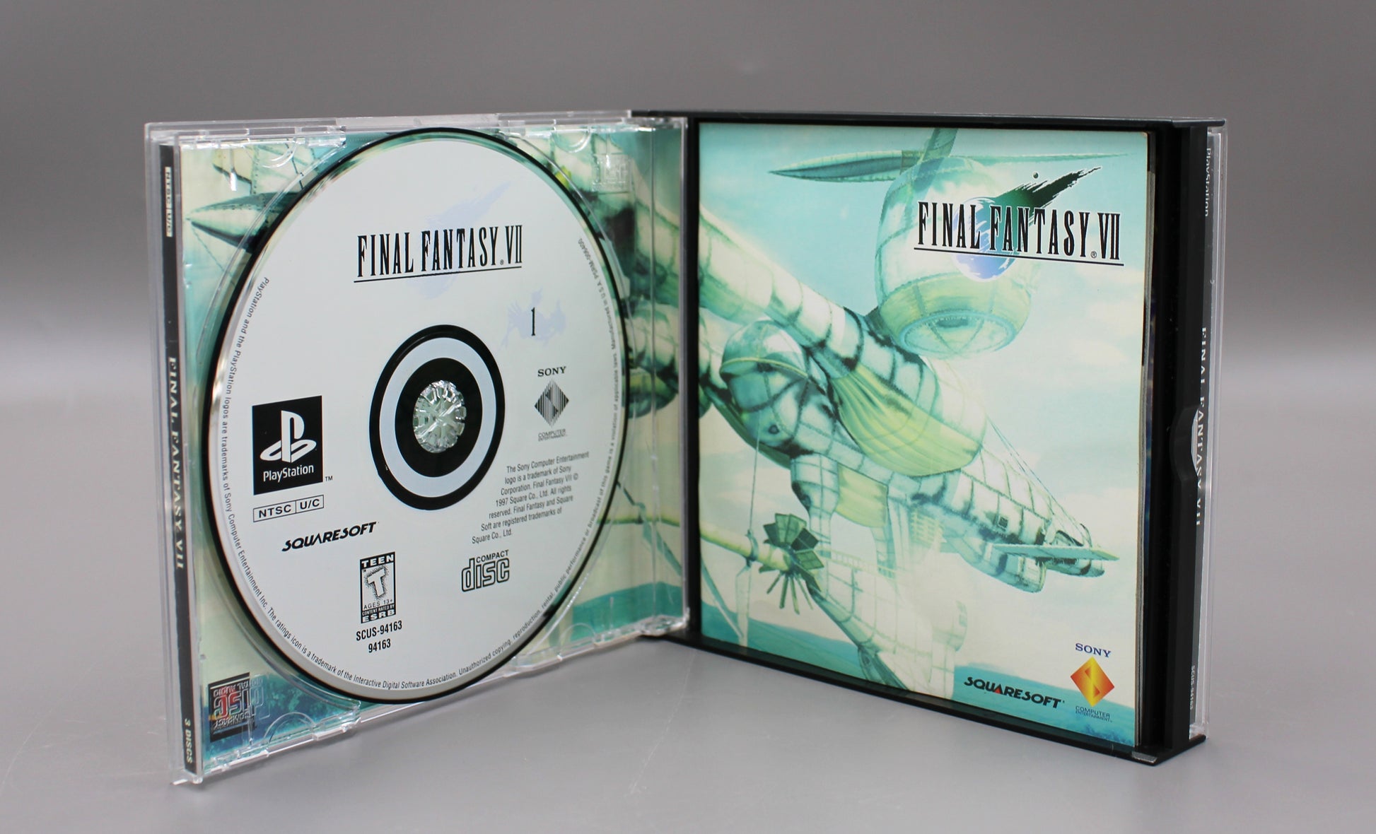 Final Fantasy VII 7 Misprint (PlayStation 1, PS1, 1997) CIB, Floating i