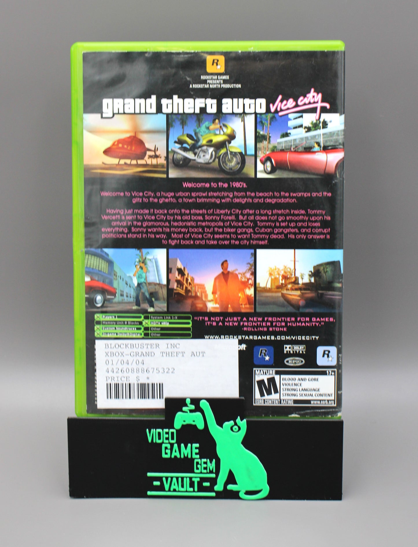 GTA Grand Theft Auto: Vice City (Xbox, 2003) CIB W/Map! Blockbuster