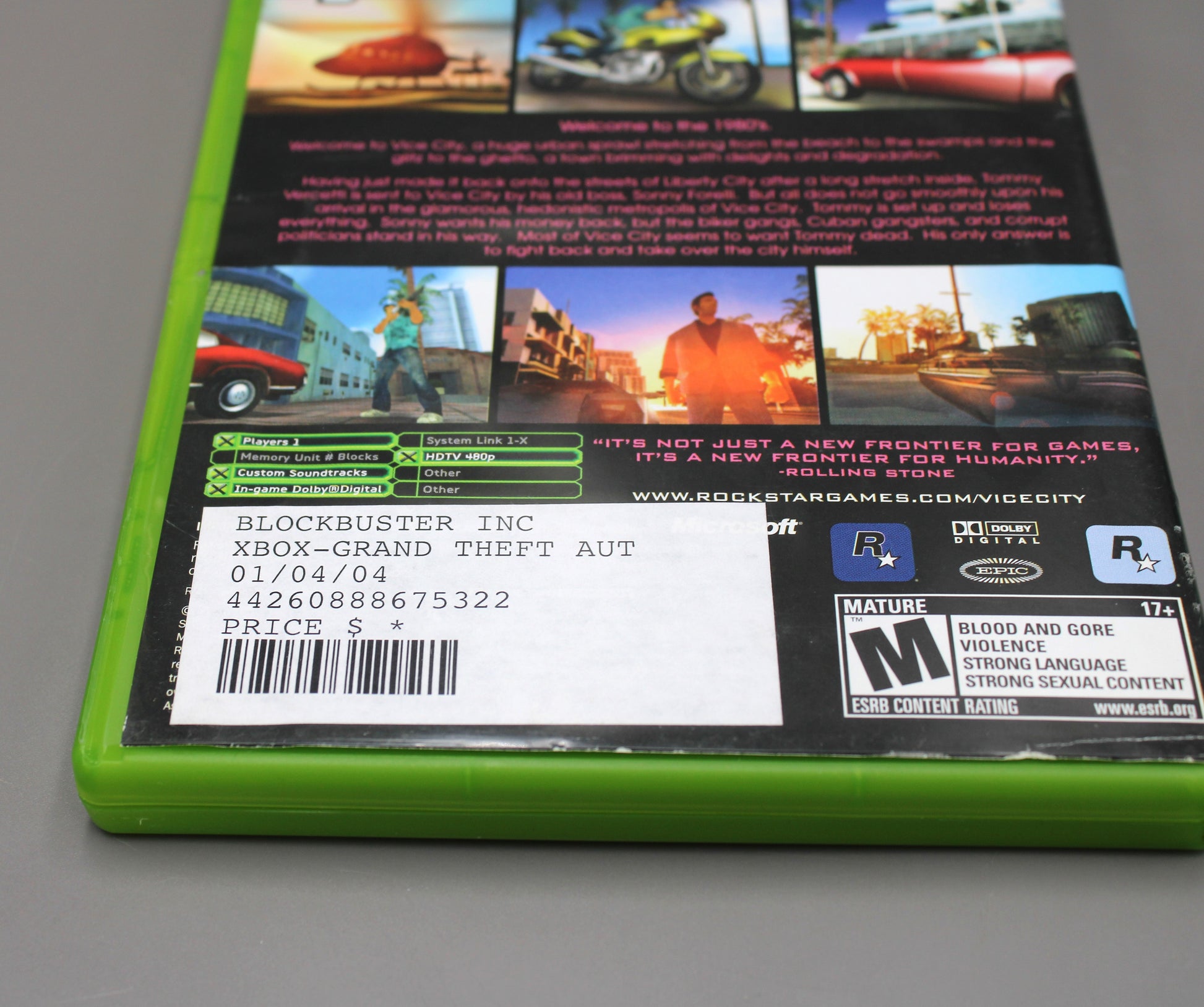 GTA Grand Theft Auto: Vice City (Xbox, 2003) CIB W/Map! Blockbuster