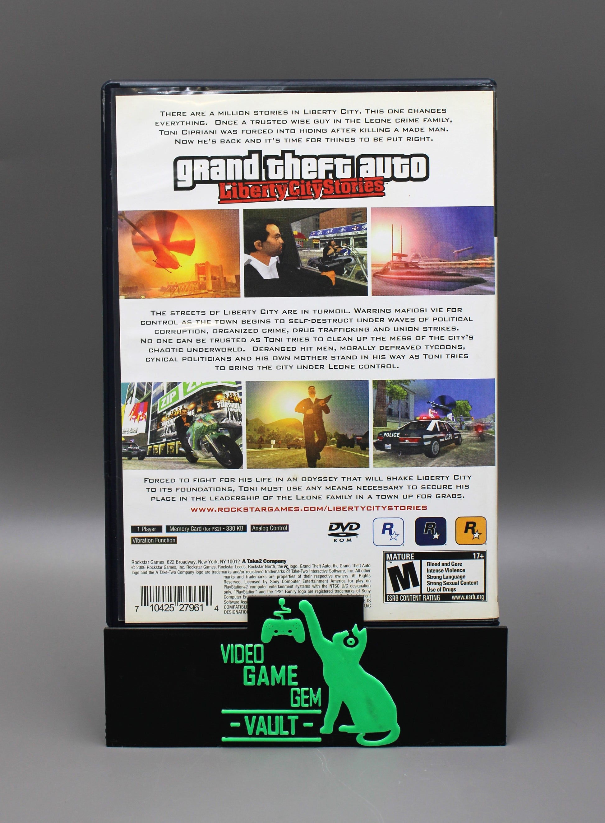 GTA Grand Theft Auto: Liberty City Stories (PlayStation 2, PS2, 2006) Tested! No Manual