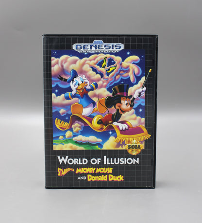 World of Illusion Starring Mickey Mouse and Donald Duck (Sega Genesis, 1992) CIB + Manual!