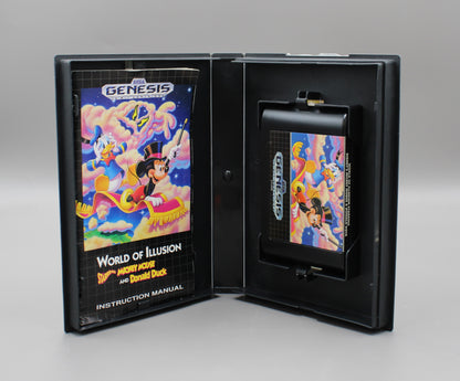 World of Illusion Starring Mickey Mouse and Donald Duck (Sega Genesis, 1992) CIB + Manual!