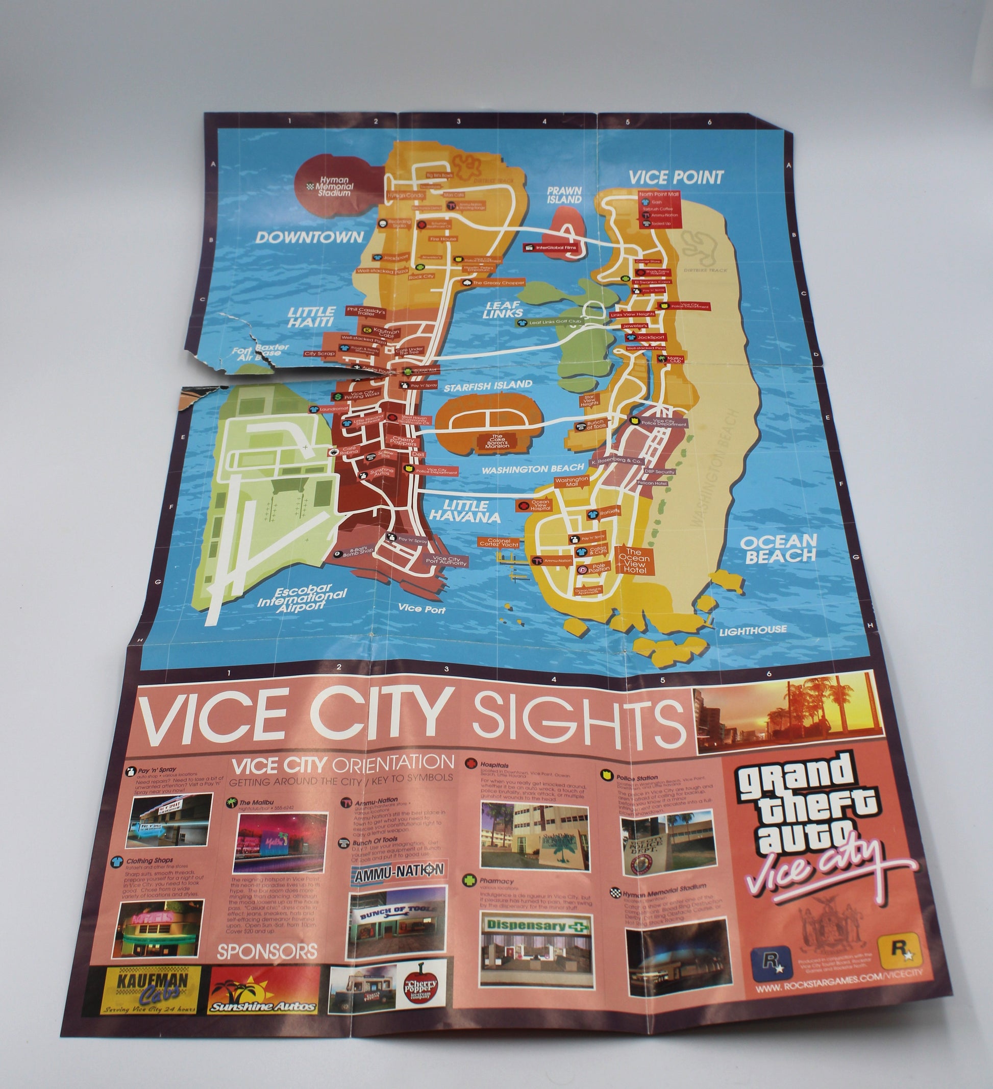 Grand Theft Auto: Vice City (PlayStation 2, PS2, 2002) CIB + Manual/Map! Black Label