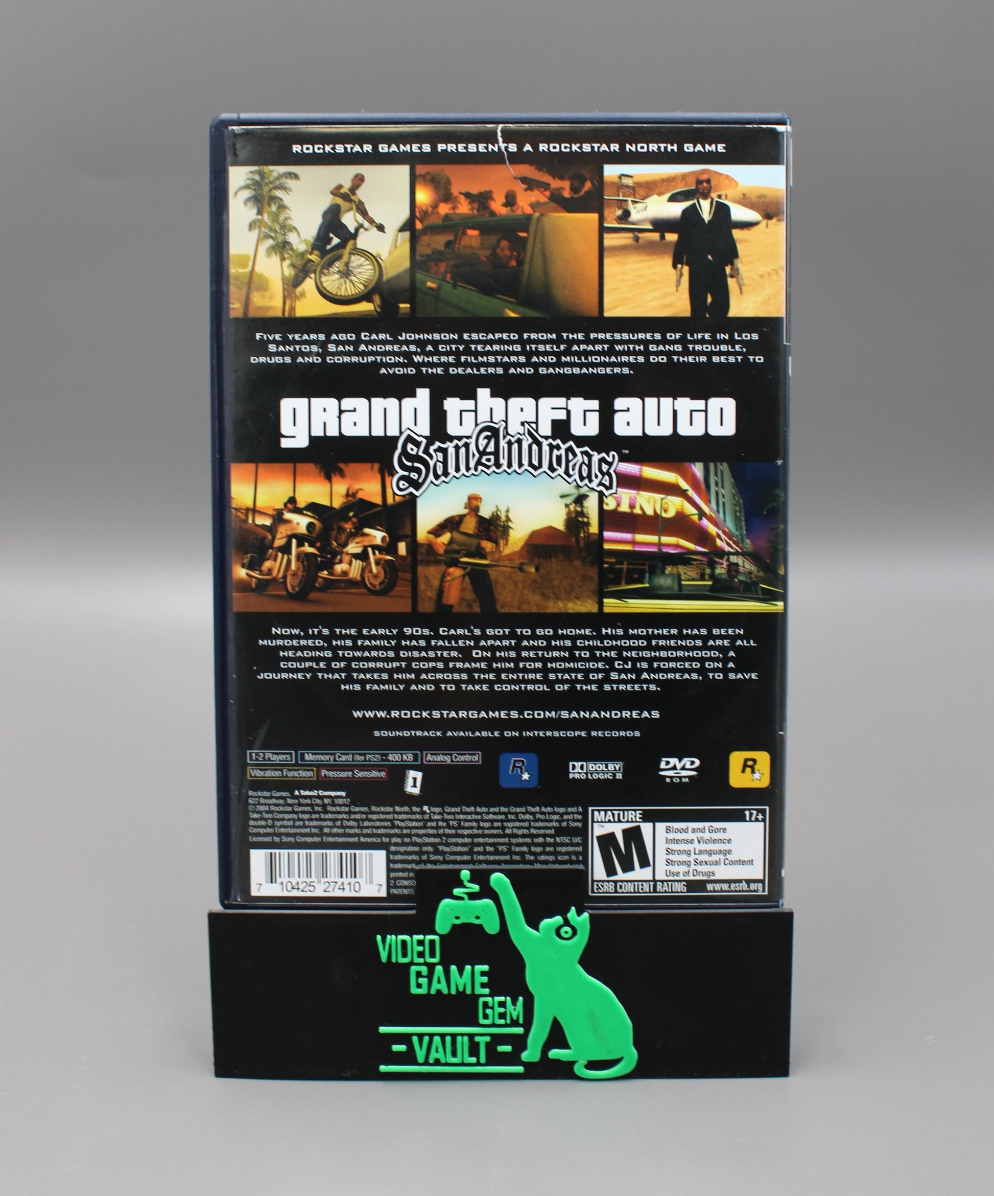 GTA Grand Theft Auto: San Andreas (PlayStation 2, PS2, 2004) CIB + Map/Poster & Manual!