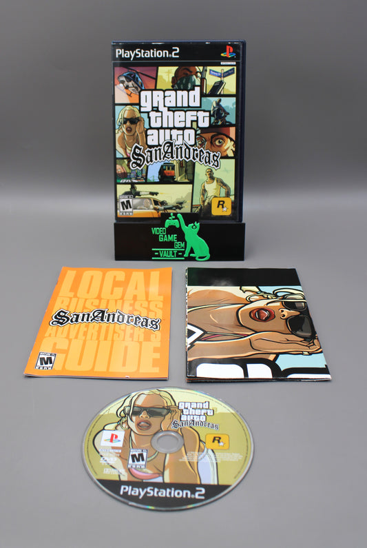 GTA Grand Theft Auto: San Andreas (PlayStation 2, PS2, 2004) CIB + Map/Poster & Manual!